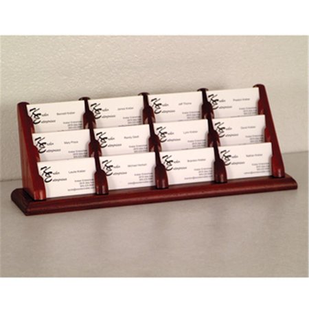 WOODEN MALLET 12 Pocket Countertop Business Card Holder in Mahogany WO599290